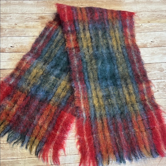 COPY 100% Mohair Rainbow Colorful Scarf by Glen Cree Scotland Vintage